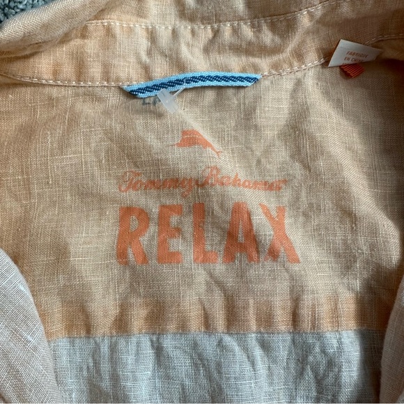 Tommy Bahama 100% Linen Relax Fit Button Shirt XL orange long sleeve resort trip - Picture 5 of 9
